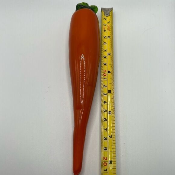 Vintage Glass Decorative Vegetable Carrot. Murano Style Decorative Glass - Picture 6 of 7